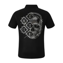 Mens POLO SHIRT SS BAROQUE SKULL Estate 100% Cotone Polo Uomo Petto Teschio Top Alta qualità Traspirante plus size Abbigliamento 84624