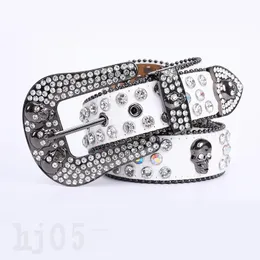 Diamond Designer Belt Skull Lexury couro BB BB Mens grande fivela de fivela ceinture delicado lazer bling punk cinto para feminino designer vintage clássico yd024 q2