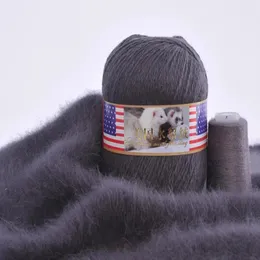 生地と縫製長いぬいぐるみミンクカシミアヤーンハンドニットスレッドかぎ針編みカーディガンスカーフ女性適切なウール10セット231124