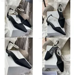Toteme Designer Shoes Sbrit Onkle Satin Women Shoes Pearl Pumps Black Italy 3.5cm High Heel European Size 35-40 Original Box REAL Photos 3JHF