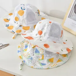 New Summer Baby Hat Thin Mesh Boy Girl Bucket Hats Outdoor Beach Sun Hats Panama Cap Cappellini da pescatore a tesa larga regolabili