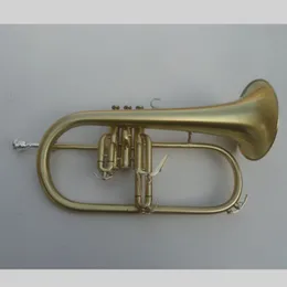 Högkvalitativ flugelhorn BB B platt flugelhorn mässingsinstrument med hårt fodral, munstycke, tyg och handskar