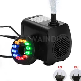 Pumps 2.5W/4W/7W/12W/15W Aquarium Water Pump 220V/110V with LED Lights Submersible Pump Flow Adjustable EU/US Plug