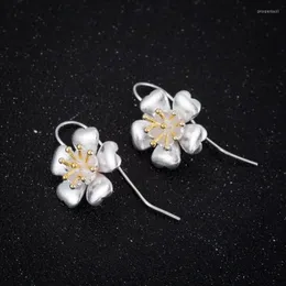 Studörhängen Shuangshuo Fashion Long Plum Blossom For Women Plant Earring Flower Earing Smycken Oorbellen S173