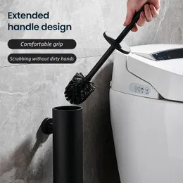 Toilet Brushes Holders Black Toilet Brush WC Wall Mount Cleaning Brush for Toilet Stainless Steel Bathroom Accessories WB8705 231124