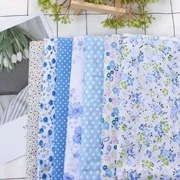 Clothing Fabric Non-slip 7pcs 25 25cm Cotton DIY Assorted Squares Pre-Cut Bedding Suite Quarters Bundle Blue Dot