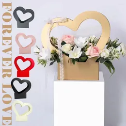 Gift Wrap 10Pcs Love Flower Basket Heart-shaped Hollow Valentine's Day Box Packaging Paper Sweet Party Wedding Decoration