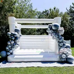 Kostenloser Versand, 3 x 3 m, Outdoor-Aktivitäten, weiße aufblasbare Hüpfburg für Hochzeiten, Air Bounce Jumper, Hüpfburg für Karnevalsparty, bereit in den USA