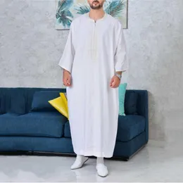 Etnik Giyim Müslüman İslami Erkekler Arap Kıyafetleri İşlemeli Jubba Thobes Qamis Homme Kaftan Kaftan Eid Dua Abayas Pakistan Cübbeler