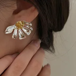 Stud Earrings Lifefontier Fashion Sliver Color Metal Flower Daisy For Women Girls Elegant Floral Wedding Earring Party Jewelry