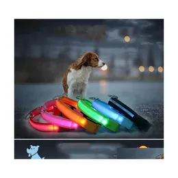 Dog Collars Leashes Xl Size Led Pet Collar Colorf Light Flashing Luminous Supplies Glow Safety Tag Xmas Sale Dh0177 Drop Delivery Dhgfw