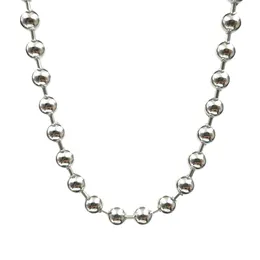 5st Mycket slät glansig kulkedja halsband rostfritt stål pärlkedjor smycken för män kvinnor 6/8/10/12mm