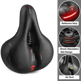 Selle per bici Sella per bicicletta traspirante cava Uomo Donna MTB Road con fanale posteriore Ammortizzante Confortevole Accessori per culo grosso 230425