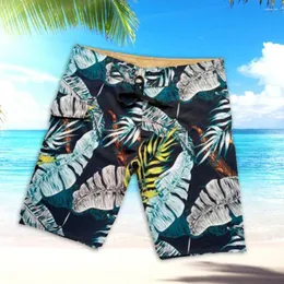 Shorts de banho masculinos, calções de banho de poliéster elástico de secagem rápida para praia, resistente a rasgos, durável, à beira-mar