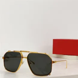Ny modedesignpilot solglasögon 0353s utsökta metallram med fällbar lins Enkel och populär stil avancerad utomhus UV400 -skyddsglasögon