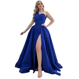 wei yin one Shourdred Satin Satin Promドレス長いプロムドレスフォーマルドレスフォーマルドレス女性のイブニングドレススプリットAE0805