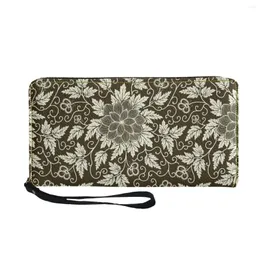 Geldbörsen Coloranimal Flower Geometric Lady Elegant Trendy Leather Wallet Waterproof Clutch 2023 Fashion Luxury Design Card Holder