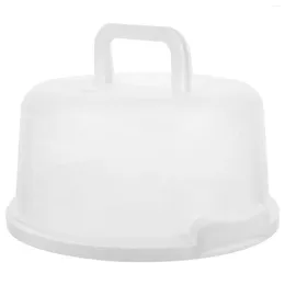 Piastre rotonde porta trasportatore portatile portatile supporto in plastica contenitore coperchio manico a cupola cupcake