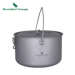 Camp Kitchen Boundless Voyage 2900ml 1950ml 1300ml Big Capacity Camping Pot Outdoor Hanging Portable Picnic Water Cup 230425