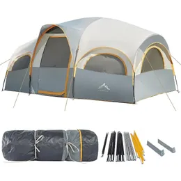 Tents and Shelters GoHimal 8 Person Tent for Camping Waterproof Windproof Family with Rainfly Divided Curtain Design Privacy Spa 231124