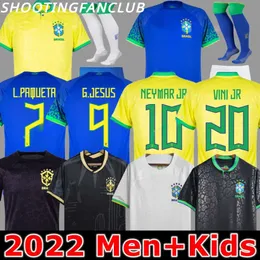 5A+البرازيل 2023/22 كرة القدم قمصان مجانية السفينة Camisetas de Futbol Paqueta Raphinha Football Shirt Marquinhos Vini Jr Brasil Richarlison Men Kids Neymar