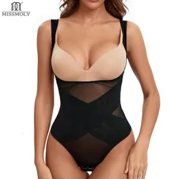 Waist Tummy Shaper Women Thong Bodysuits Full BodyShaper Seamless Sexy Control Shapewear MISS MOLY Mesh Slimming Flat Belly Underbust Corset 230425