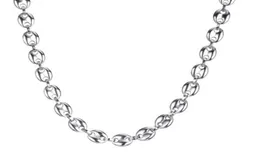 836039039 HIP Hop Width 11MM Stainless Steel Silver Coffee Beans Link Chain Necklace Chain bracelet 316L Stainless For Men 3801607