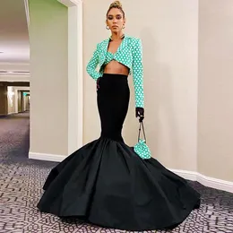 Vestidos elegantes preto longo sereia saia estilo espanhol cintura elástica cetim saias de festa até o chão saias femininas falda de sirena