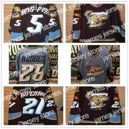 College Hockey Wears Thr New Customize ECHL 2010-11 Toledo Walleye 28 Mike Hedden 5 Simon Danis Pepin Mens Womens Kids Melhor qualidade Cheap Ho