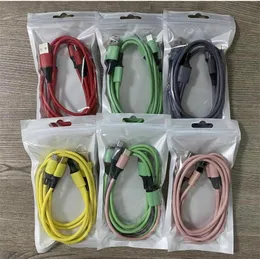 3 In 1 Fast Charging Cable Cord For iPhone Xiaomi USB Type C Charger Cable Multi Port Multiple Usb Charging Wire 1.2m with pp package