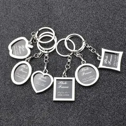 6 Styles Photo Frame Keychains Fashion Key Car Bag Pendant Decoration Accessories Party Gift Can DIY