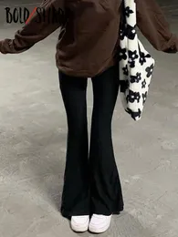 Spodnie damskie Capris Bold Shade Brunge 90s w stylu miejskim w stylu butów ściętymi w stylu Black Blaży