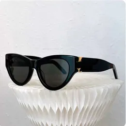 YSL Designer S L Y Sonnenbrille Yang Shulins SLM94 Cat Eyes Sonnenbrille mit dem gleichen Stil Plate Shading Koreanische Version Hohe Qualität Großes Gesicht Schlankheits Ins Fas A6UT