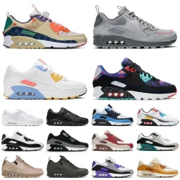 nieuwe Designer Heren 90 Running Sports Shoes Dot Infrared AirmaxS Total Laser Blue Airs Hyper outdoor Triple White Black Red AirS 90s Wolf Grey Polka Trainer Sneakers