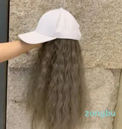 Visors Cute Long Wigs Cap Women Detachable Wig Baseball Caps Fashion Casual Hat Solid Daily Girls Curly Bonnets