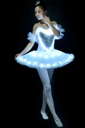 Dancewear Professional Ballet Tutu Led Swan Lake Adult Ballet Dance Clothes Tutu Skirt Women Ballerina Dress For Party White Ballet Dress 231124