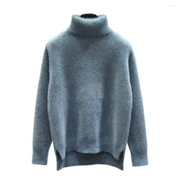 Kadın Sweaters Kış Örgü Sweater Kalınlaştırılmış Yavurucu Yeleliş Kazaklığı Yan Split Hem Sonbahar