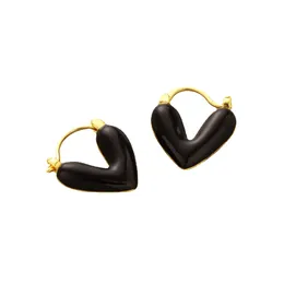 European and American New Heavy Industry Design Solid Color Enamel Glaze High Quality Heart-Shaped Temperament Commute All-Match Earrings Wholesale