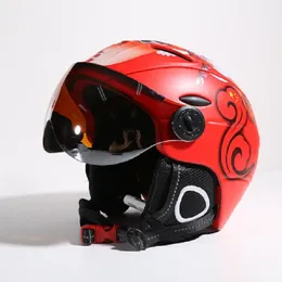 Capacete de esqui Moon capacete de comércio eletrônico transfronteiriço com óculos de proteção de uma peça masculino e feminino proteção de capacete de esqui PF