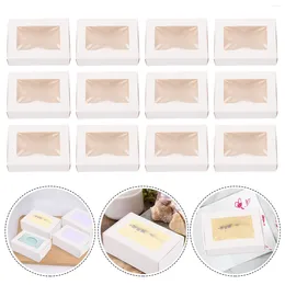 Presentförpackningslådor Box Window Soap Kraft Paper Packaging Bakery Treat Candy Present Carrier Goodie Wrapping Cardboard Handgjorda skivor