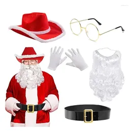 Berets Santa Suit Cowboy Hat Beard Eyeglasses Bandana Gloves Belt Po Props Christmas Party Coaplay