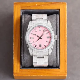 Moda Pink Dial Watches Motor Movimento mecânico Relógio automático Aço inoxidável Cuas de pulseira Casual Business Gift Montres de Luxe