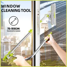 Reinigungsbürsten SDARISB Ausziehbares Fensterreinigungswerkzeug 2 IN 1 Fensterreinigungsbürste Silikonschaber Wischerwerkzeuge 180 drehbarer Reinigungsreiniger 231124