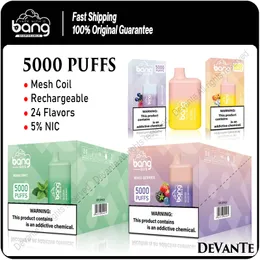 Bang Box BC5000 E Cigarros Kit 5000 Puffs 5% Malha Bobina Recarregável Vape Vaporizadores 13ml Carrinhos de Pod Pré-preenchidos 24 Cores Puff 5K
