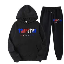 Tasarımcılar Trailsuit Trapstar Marka Baskılı Spor Giyim Erkekler 13 Renk Sıcak İki Parçası Set Gevşek Hoodie Sweatshirt Pantolon Lüks Jogging