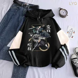 Women's Hoodies Sweatshirts Anime Demon Slayer Hoodies Hip Hop Harajuku Men Cool Iguro Obanai Tokitou Muichirou Cartoon Casual Plus Size Winter Sweatshirts