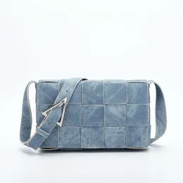 Сумки для плеч городская минималистская джинсовая сумка Canvas Woven Bag Designer Blue Dimbag Messenger кошелек 230426