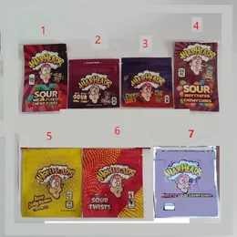 Warheads Pouch Borsa acida Commestibili Gommose Pacchetto di stoccaggio in Mylar Borse per imballaggio Wowheads A prova di odore Cubi gommosi gommosi per bambini