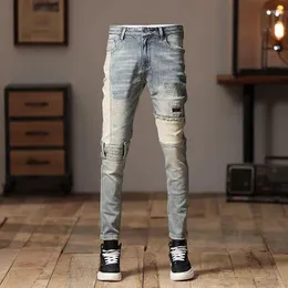 Männer Jeans 2023 Mode Schöne Personalisierte Retro Koreanische Jugend Elastische Slim Fit Hosen Männer