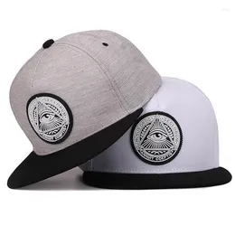 Шариковые шапки классические 3D God Eyes Plastic Patch Mens Flat Brim Base Base Base Cap Hip Hop Hat и для мужчин женщин